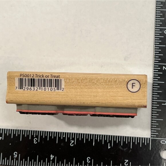 HTF Hampton Art PS0012 Trick Or Treat Pumpkin Rubber Stamp Ellen Krans Halloween - Picture 4 of 4